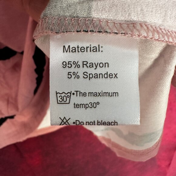 DILIUXING PINK STRIPED WOMEN SHIRT/TUNIC TOP, RUFFLE SHORT SLEEVE, 3XL - Picture 11 of 11